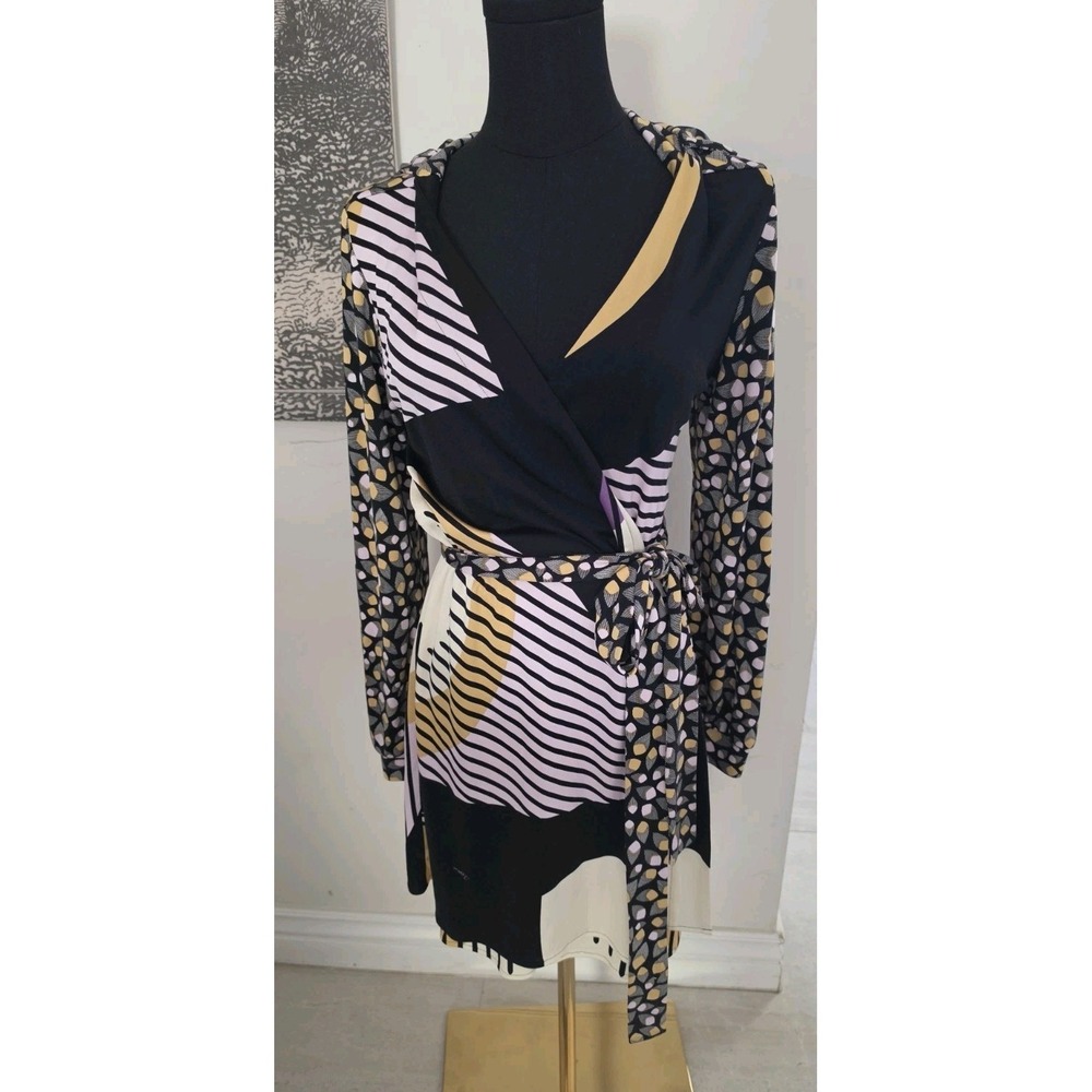 Issa London 100% Silk Jersey Hoodie Wrap Dress Boho Chic Geometric Wedding Guest - Picture 3 of 16